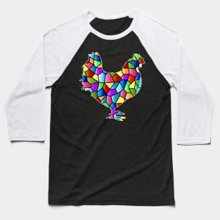 Chicken Colorful Piece Baseball T-Shirt